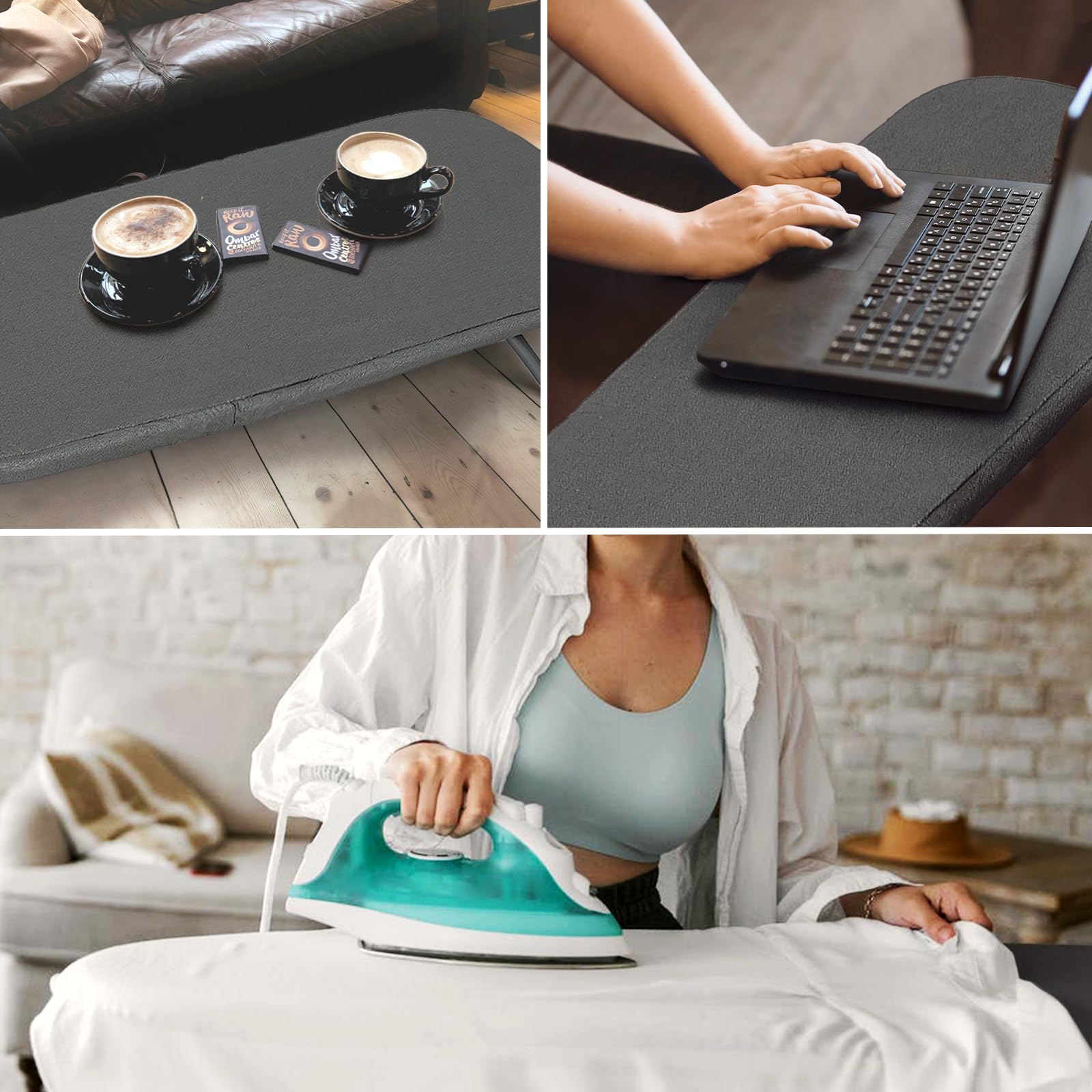 IRON TABLE mini（CHIKKA FINISH） Small Ironing Board Foldable, BlissBoard Tabletop Iron Board with